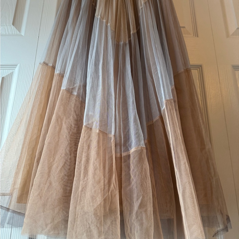 SHEIN Brown and Cream A-Line Skirt
